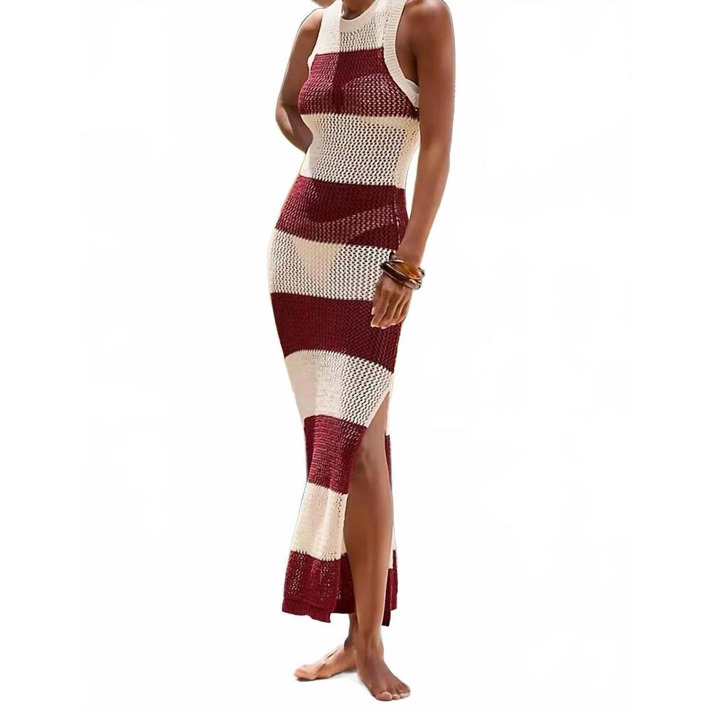 NEW BEACH RIOT holly rose dress in merlot - Picture 3 of 3